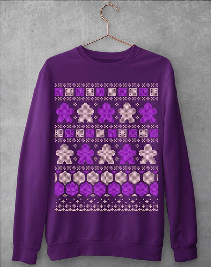 Board Game Pieces Christmas Knit-Look Sweatshirt