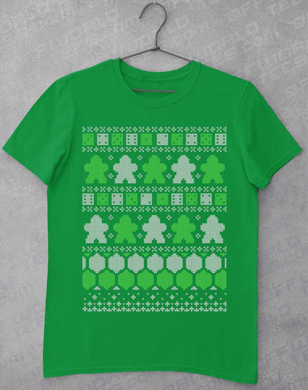 Irish Green - Board Game Pieces Christmas Knit-Look T-Shirt