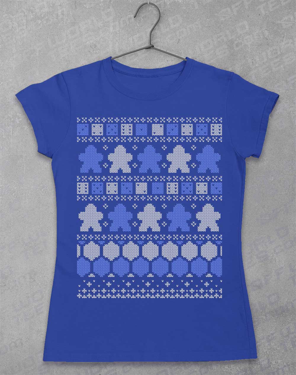 Royal - Board Game Pieces Christmas Knit-Look Women's T-Shirt