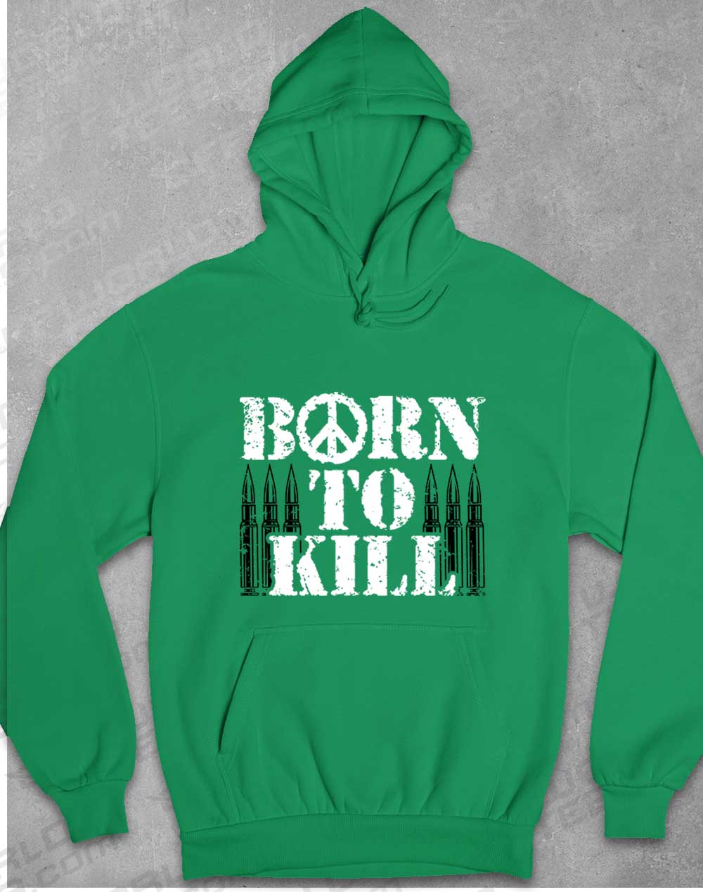 Kelly Green - Born to Kill Peace Sign Hoodie