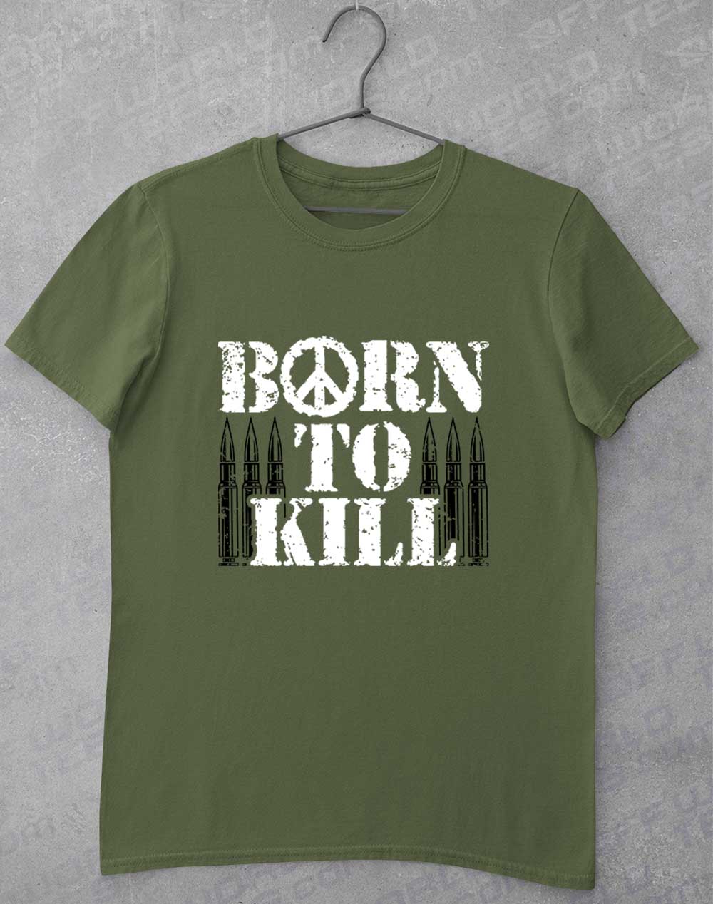 Military Green - Born to Kill Peace Sign T-Shirt