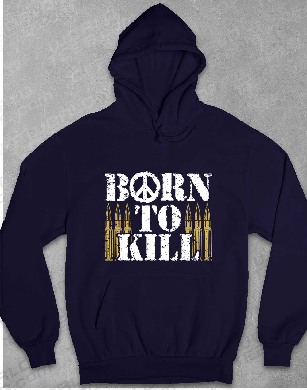 Oxford Navy - Born to Kill Peace Sign Hoodie
