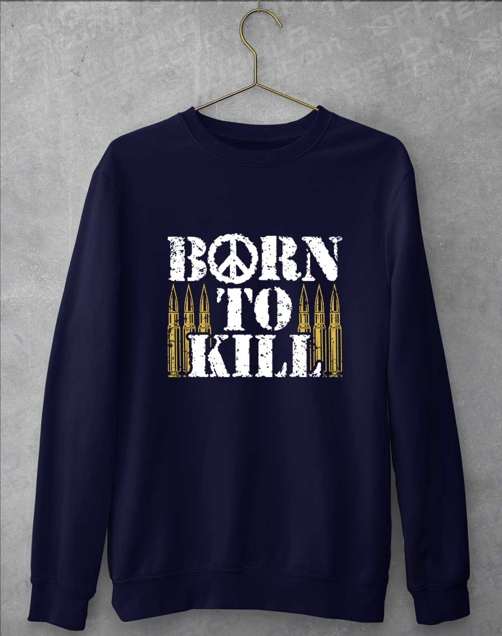 Oxford Navy - Born to Kill Peace Sign Sweatshirt