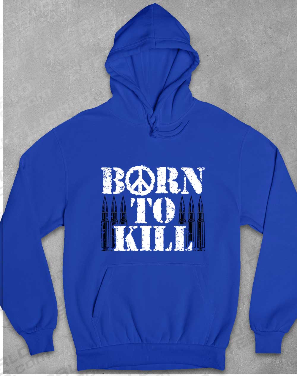 Royal Blue - Born to Kill Peace Sign Hoodie