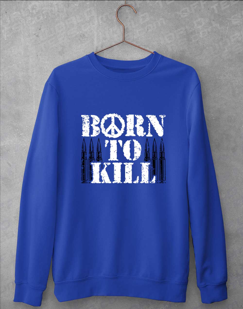 Royal Blue - Born to Kill Peace Sign Sweatshirt