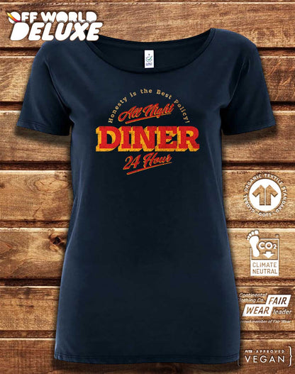 DELUXE 24 Hour Diner Organic Scoop Neck T-Shirt