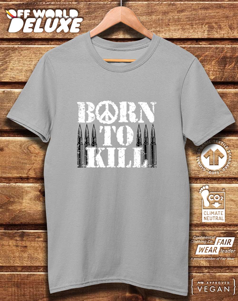 DELUXE Born to Kill Peace Sign Organic Cotton T-Shirt