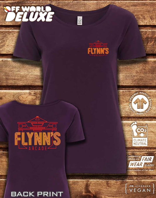 DELUXE Flynn's Arcade with Back Print Organic Scoop Neck T-Shirt