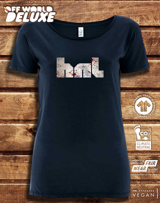 DELUXE HNL Distressed Bloody Logo Organic Scoop Neck T-Shirt