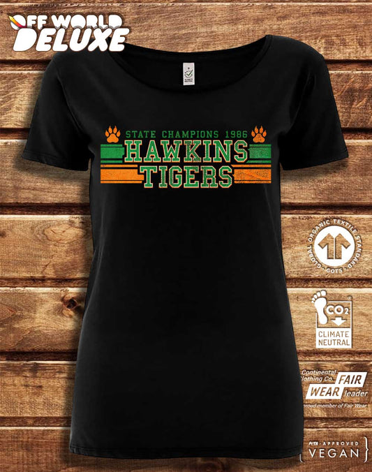 DELUXE Hawkins Tigers State Champs 1986 Organic Scoop Neck T-Shirt