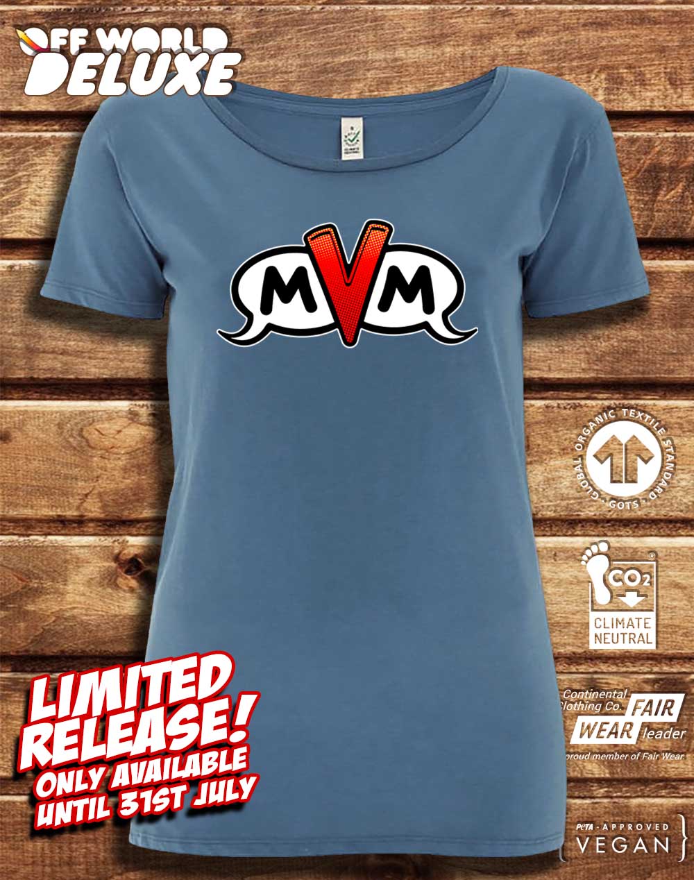 DELUXE MvM Logo Organic Scoop Neck T-Shirt