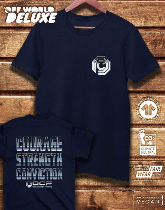 DELUXE OCP Courage Strength Conviction with Back Print Organic Cotton T-Shirt