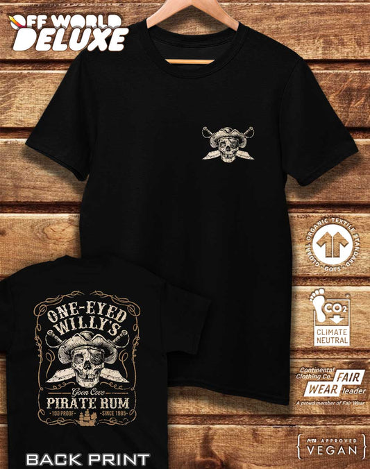 DELUXE One Eyed Willy's Rum with Back Print Organic Cotton T-Shirt