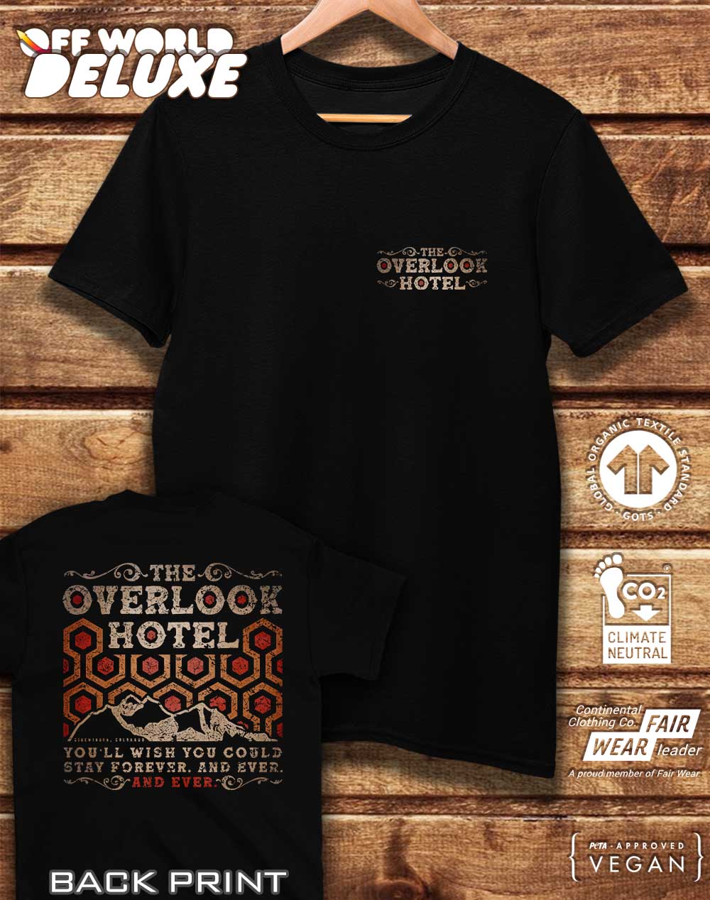 DELUXE The Overlook Hotel with Back Print Organic Cotton T-Shirt