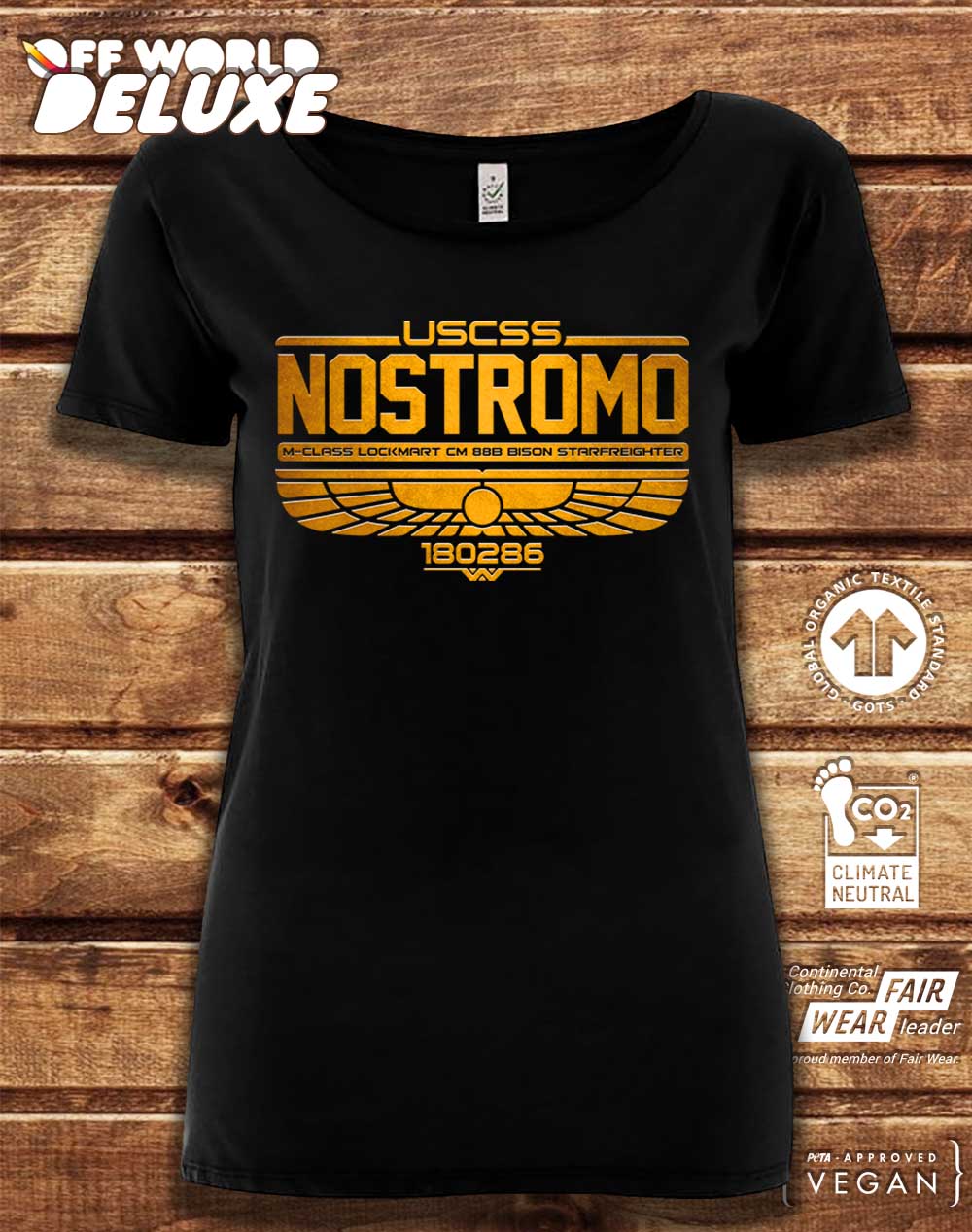 DELUXE USCSS Nostromo Organic Scoop Neck T-Shirt