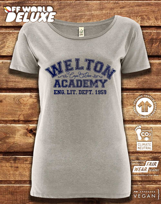 DELUXE Welton Academy Eng Lit Varsity 1959 Organic Scoop Neck T-Shirt