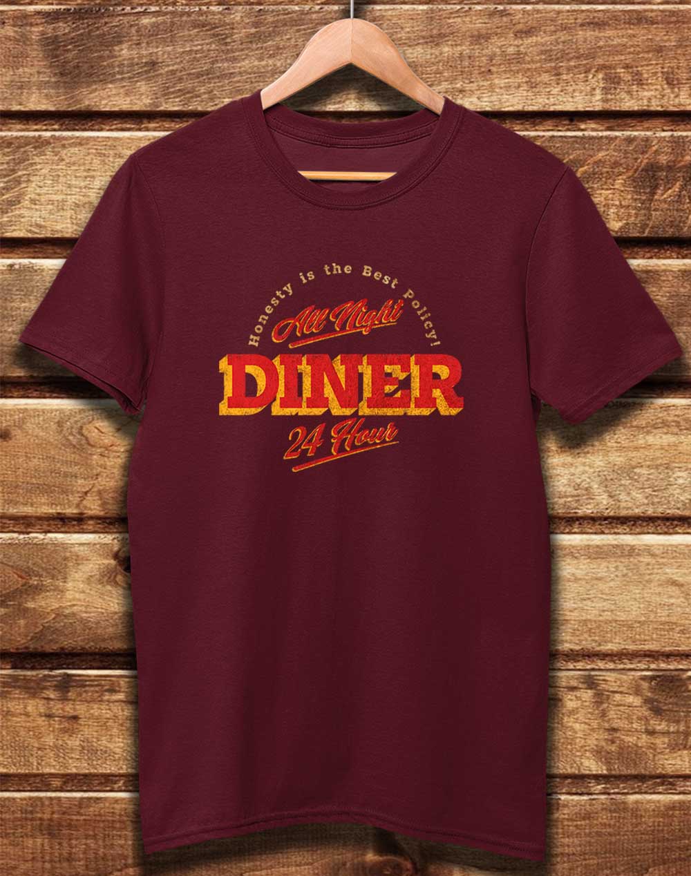 Burgundy - DELUXE 24 Hour Diner Organic Cotton T-Shirt