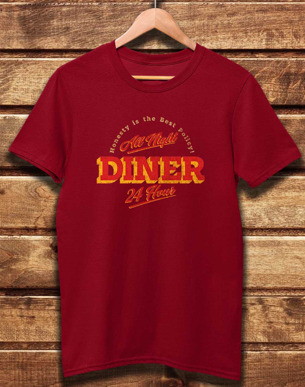 Dark Red - DELUXE 24 Hour Diner Organic Cotton T-Shirt