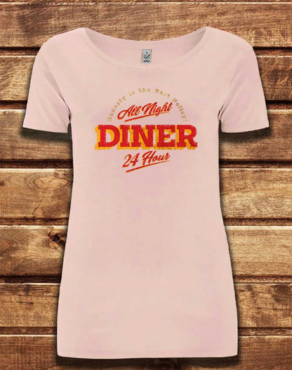 Light Pink - DELUXE 24 Hour Diner Organic Scoop Neck T-Shirt