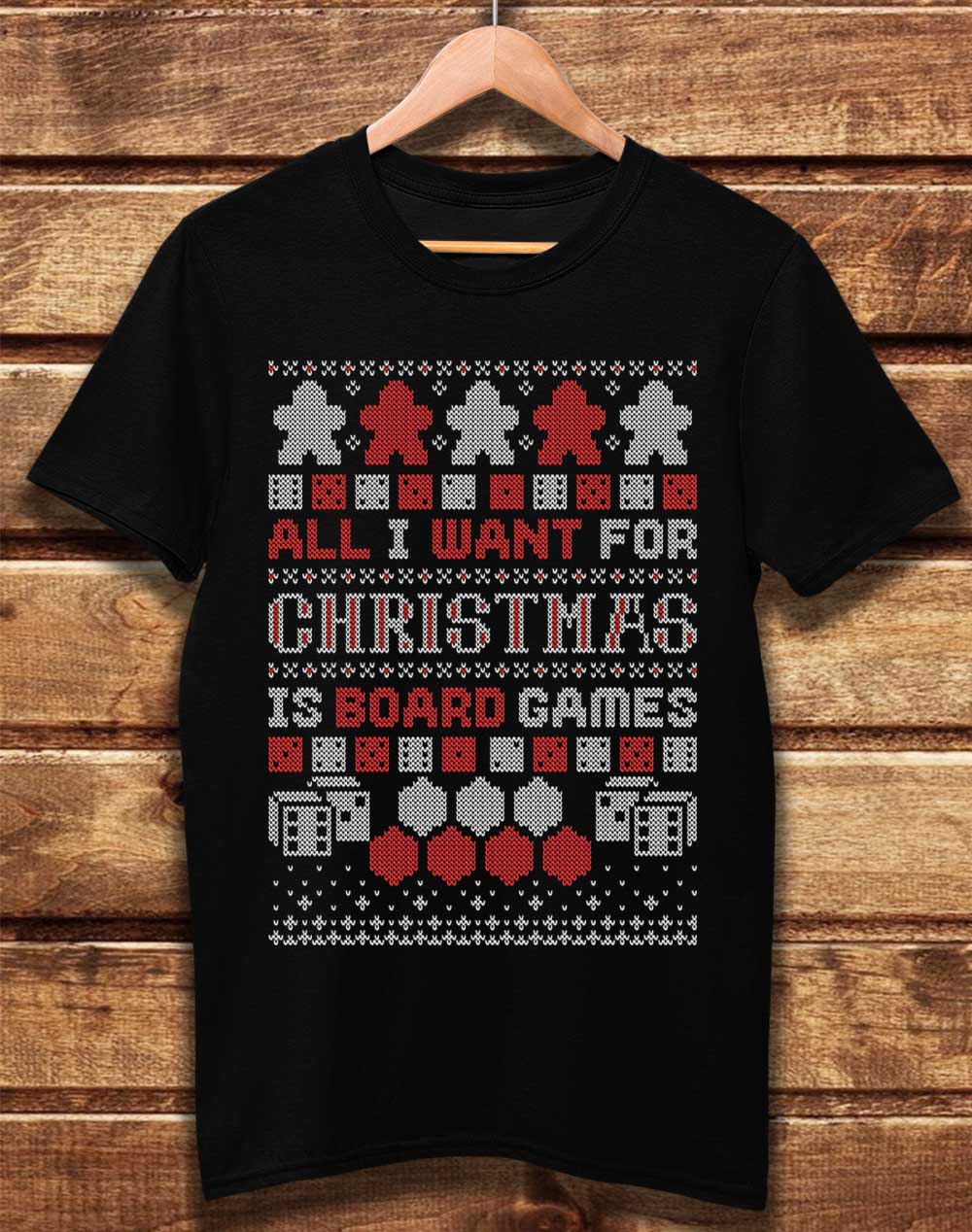 Black - DELUXE All I Want for Xmas is Board Games Organic Cotton T-Shirt