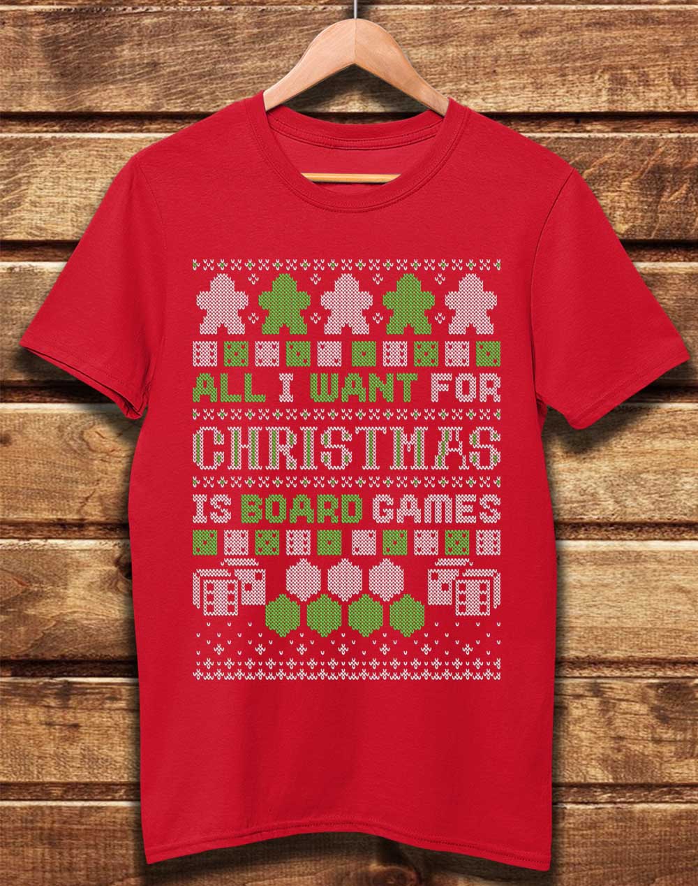 Red - DELUXE All I Want for Xmas is Board Games Organic Cotton T-Shirt