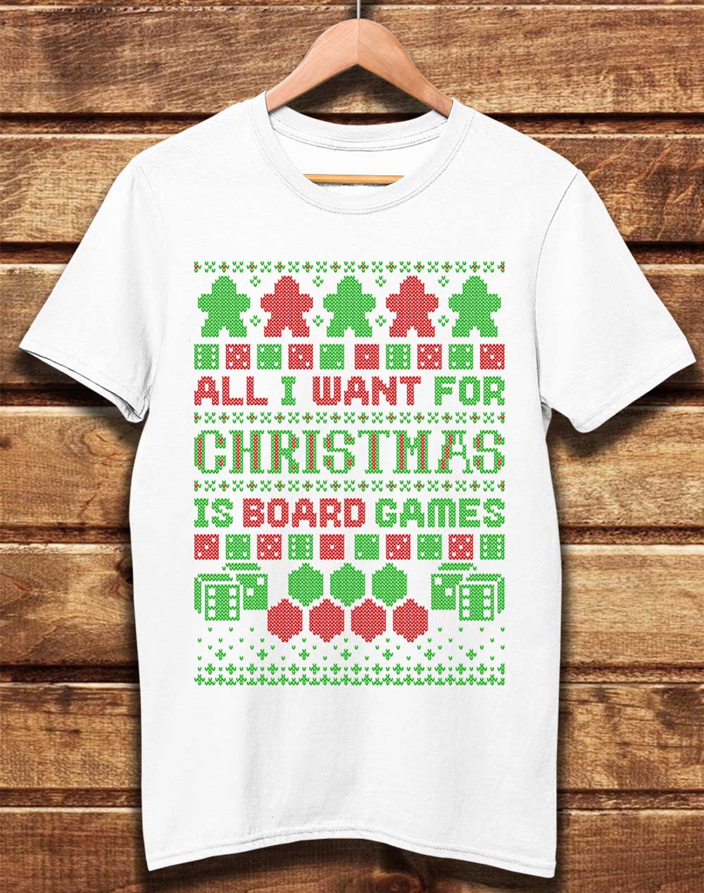 White - DELUXE All I Want for Xmas is Board Games Organic Cotton T-Shirt