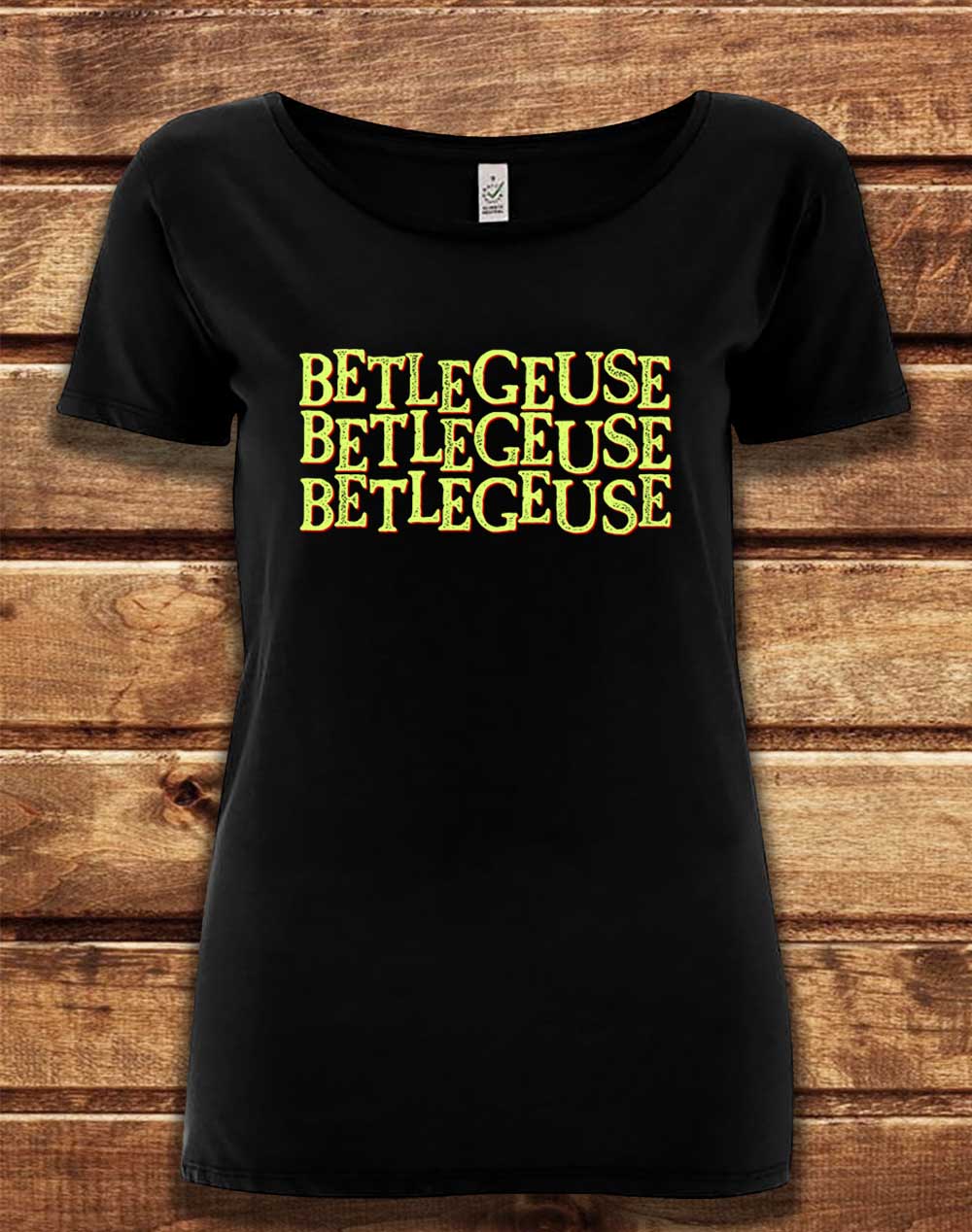 Black - DELUXE Betelgeuse Betelgeuse Betelgeuse Organic Scoop Neck T-Shirt
