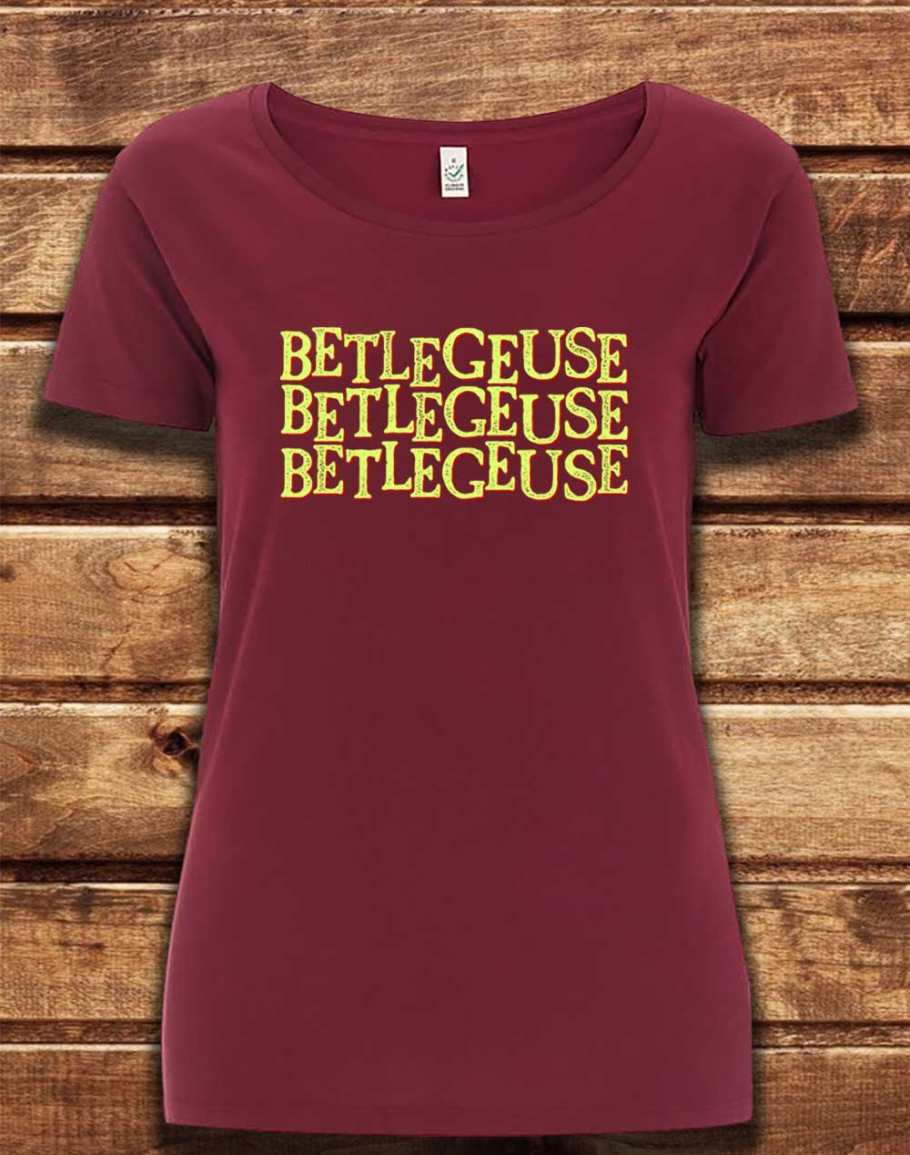 Burgundy - DELUXE Betelgeuse Betelgeuse Betelgeuse Organic Scoop Neck T-Shirt