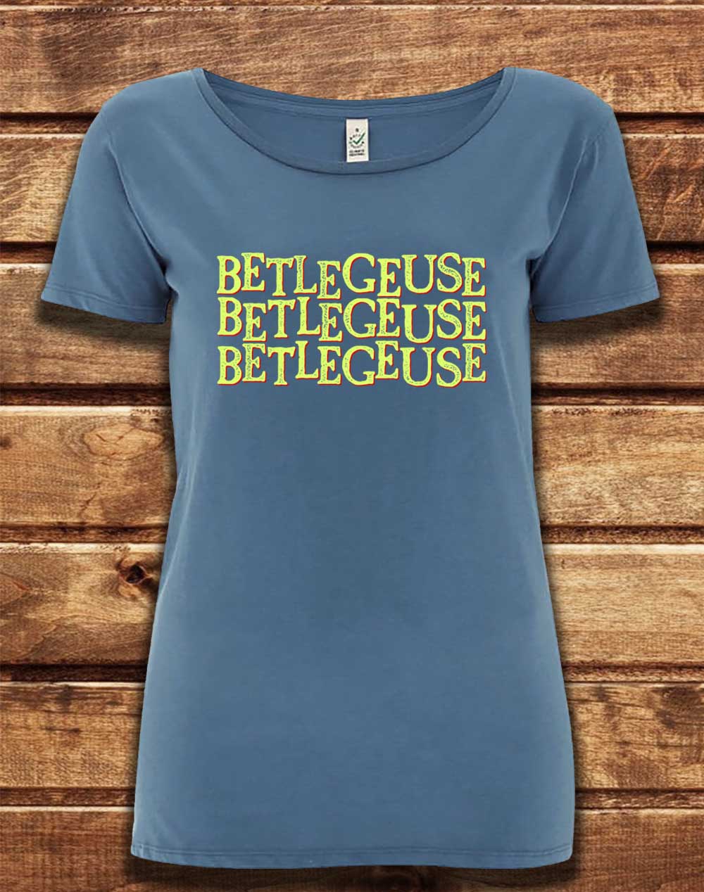 Faded Denim - DELUXE Betelgeuse Betelgeuse Betelgeuse Organic Scoop Neck T-Shirt