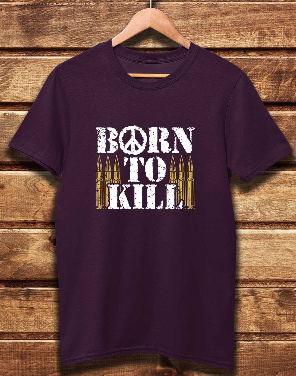 Eggplant - DELUXE Born to Kill Peace Sign Organic Cotton T-Shirt