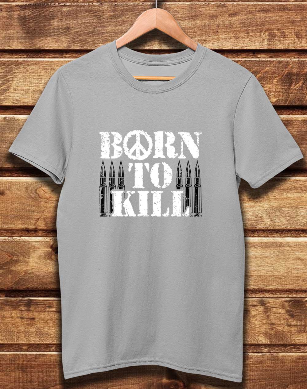 Light Grey - DELUXE Born to Kill Peace Sign Organic Cotton T-Shirt