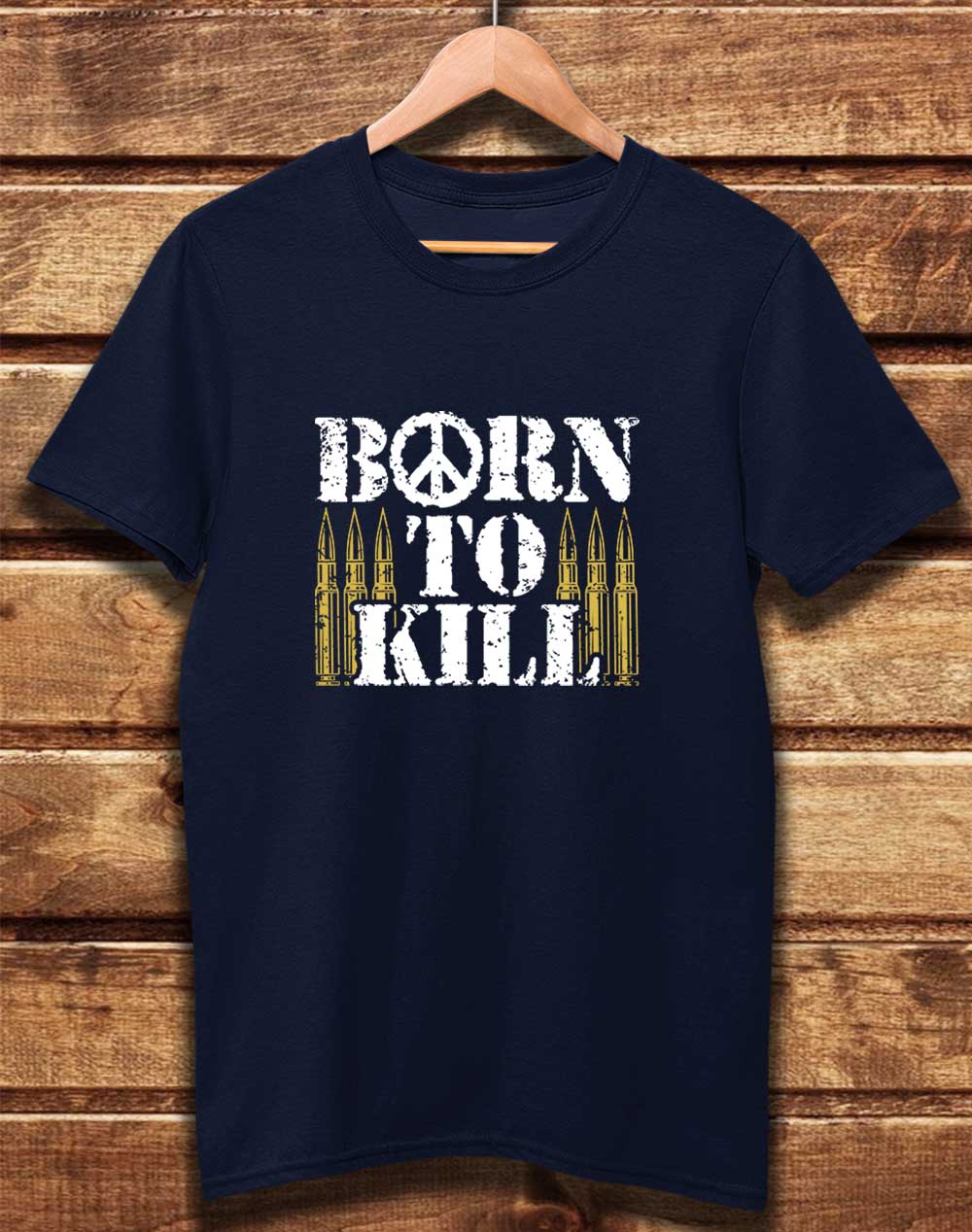 Navy - DELUXE Born to Kill Peace Sign Organic Cotton T-Shirt
