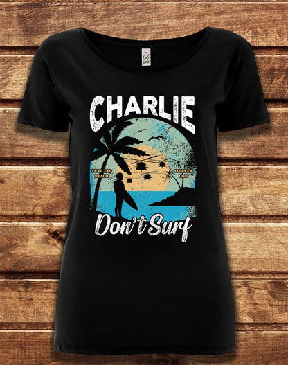 Black - DELUXE Charlie Don't Surf Organic Scoop Neck T-Shirt