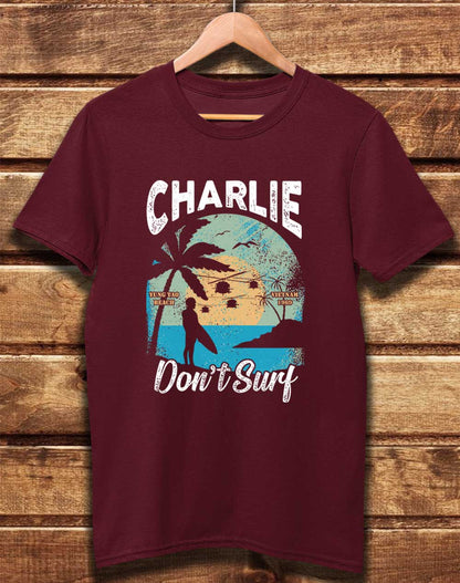 Burgundy - DELUXE Charlie Don't Surf Organic Cotton T-Shirt
