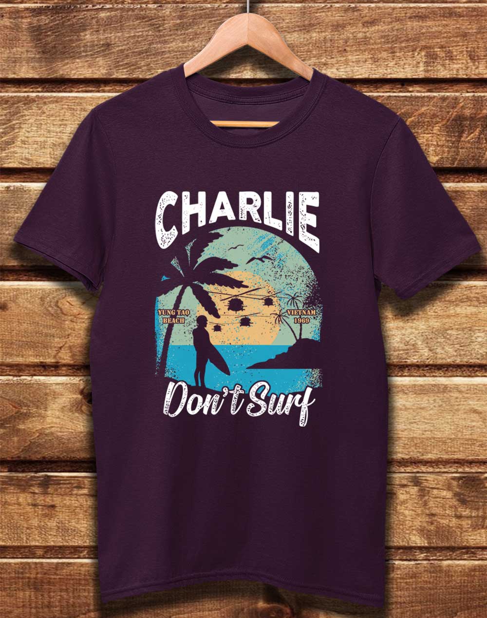 Eggplant - DELUXE Charlie Don't Surf Organic Cotton T-Shirt
