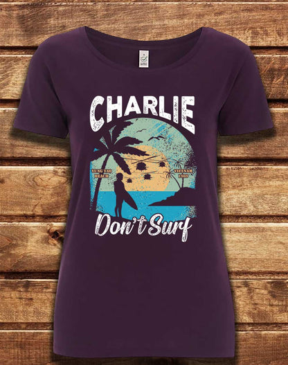 Eggplant - DELUXE Charlie Don't Surf Organic Scoop Neck T-Shirt