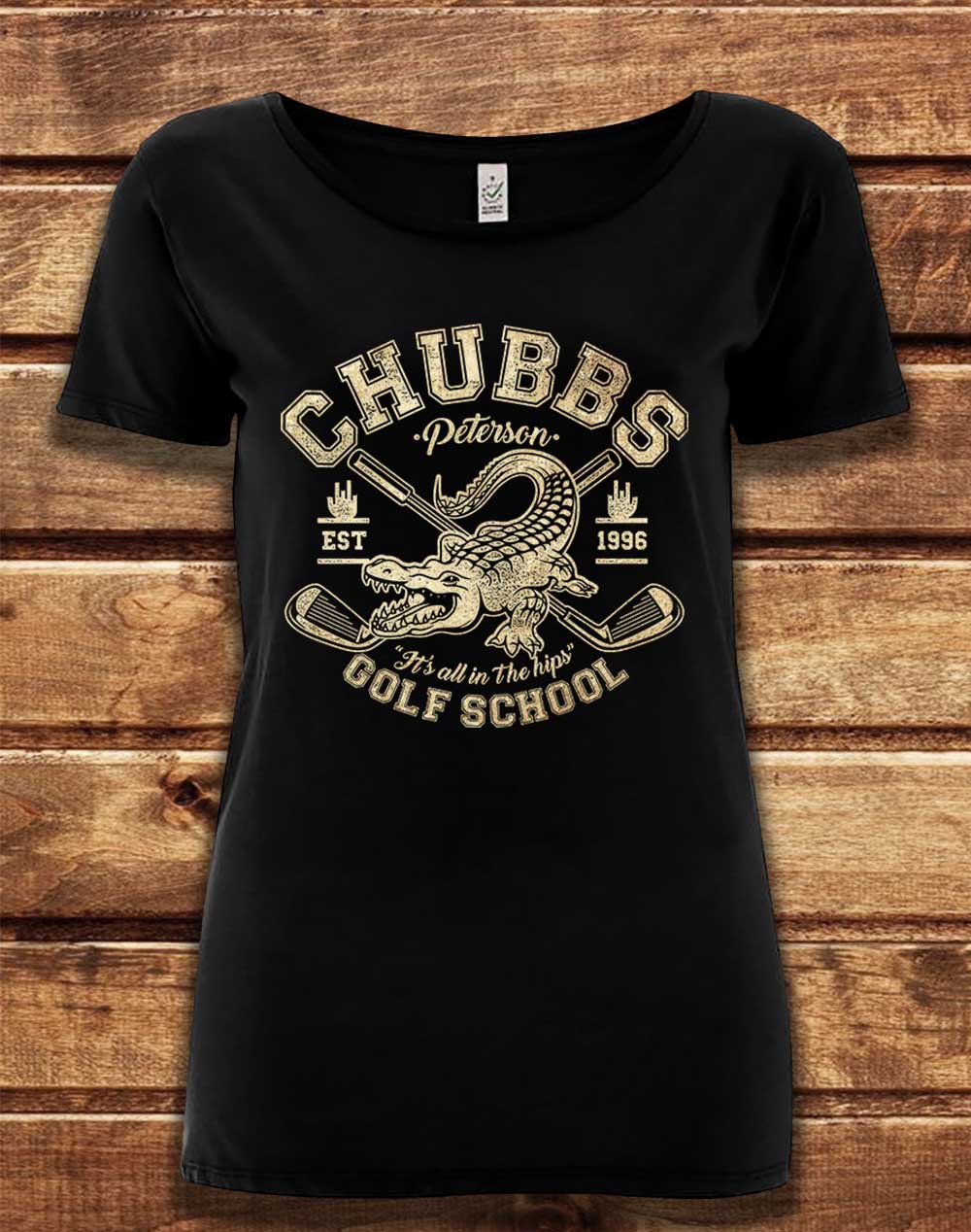 Black - DELUXE Chubb's Golf School 1996 Organic Scoop Neck T-Shirt