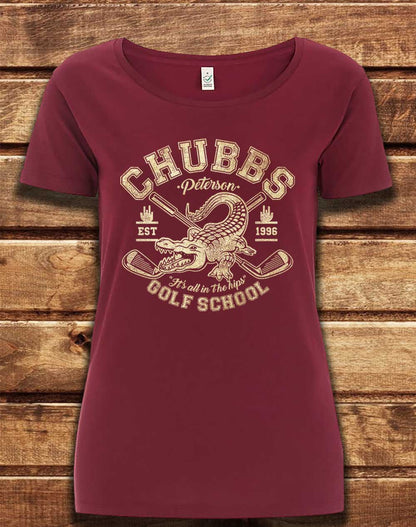 Burgundy - DELUXE Chubb's Golf School 1996 Organic Scoop Neck T-Shirt