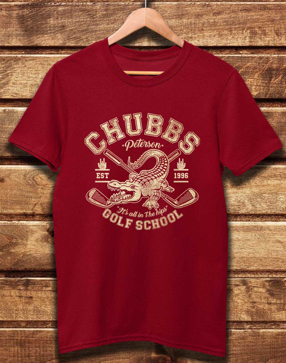 Dark Red - DELUXE Chubb's Golf School 1996 Organic Cotton T-Shirt