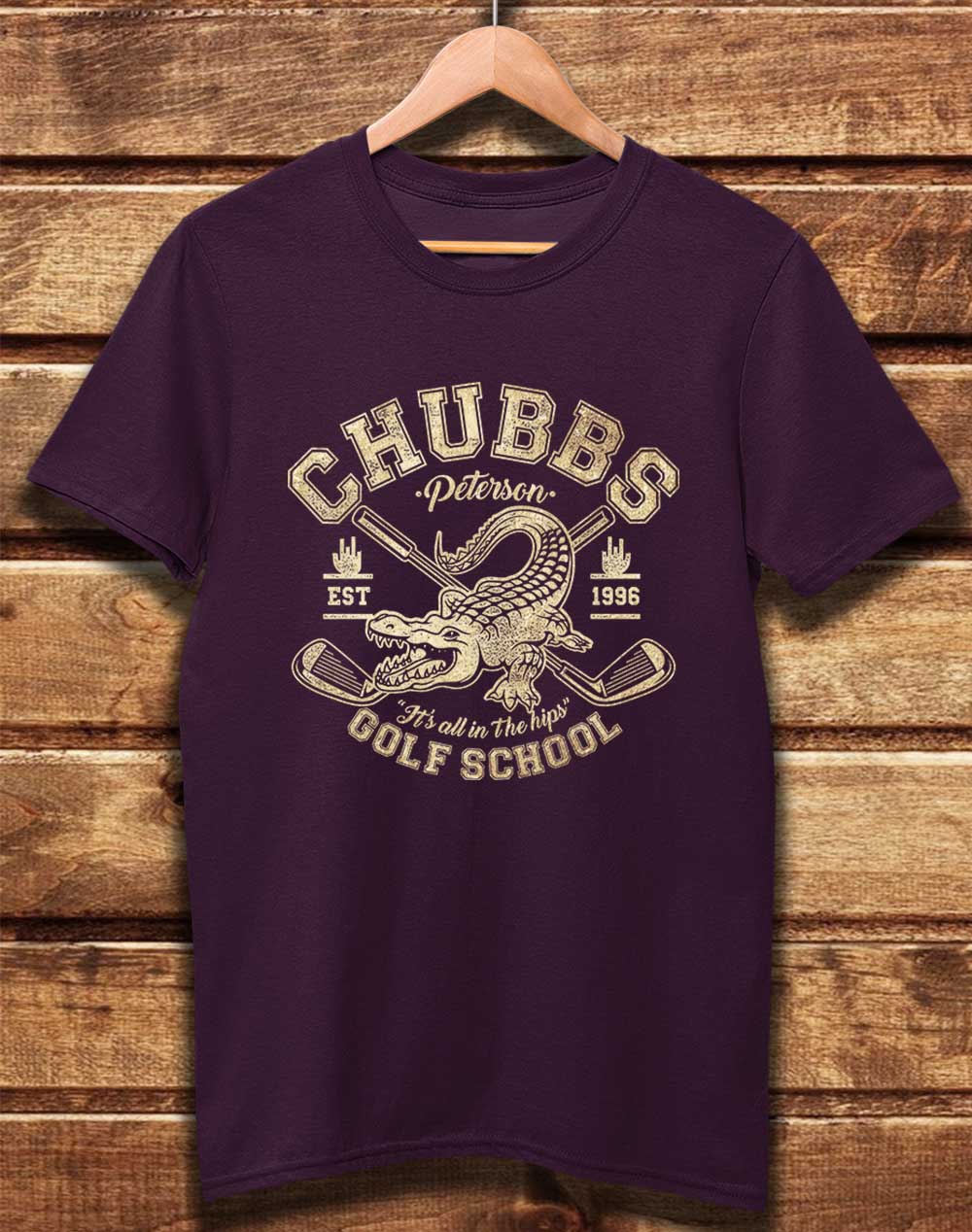 Eggplant - DELUXE Chubb's Golf School 1996 Organic Cotton T-Shirt