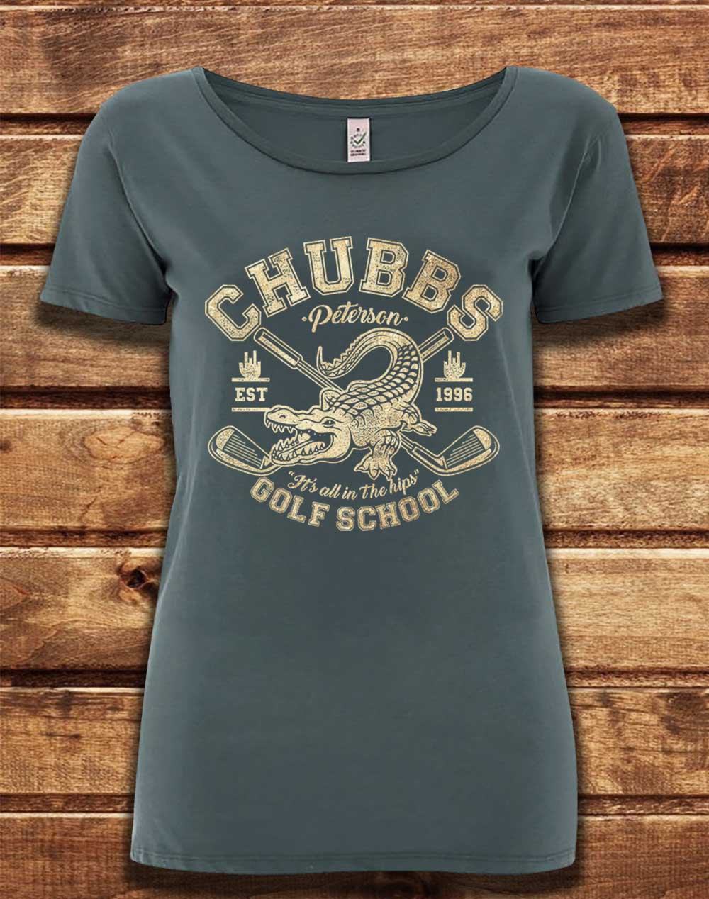 Light Charcoal - DELUXE Chubb's Golf School 1996 Organic Scoop Neck T-Shirt
