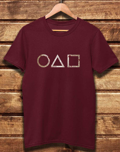 Burgundy - DELUXE Circle Triangle Square Organic Cotton T-Shirt