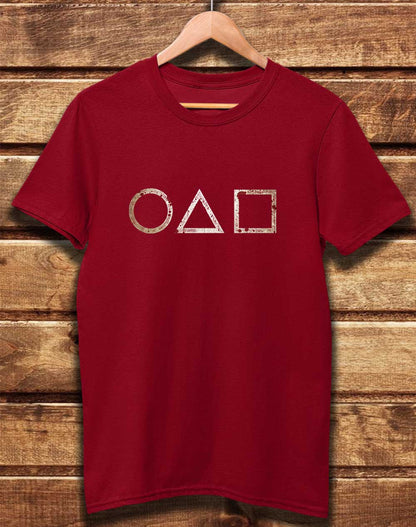 Dark Red - DELUXE Circle Triangle Square Organic Cotton T-Shirt
