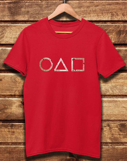 Red - DELUXE Circle Triangle Square Organic Cotton T-Shirt
