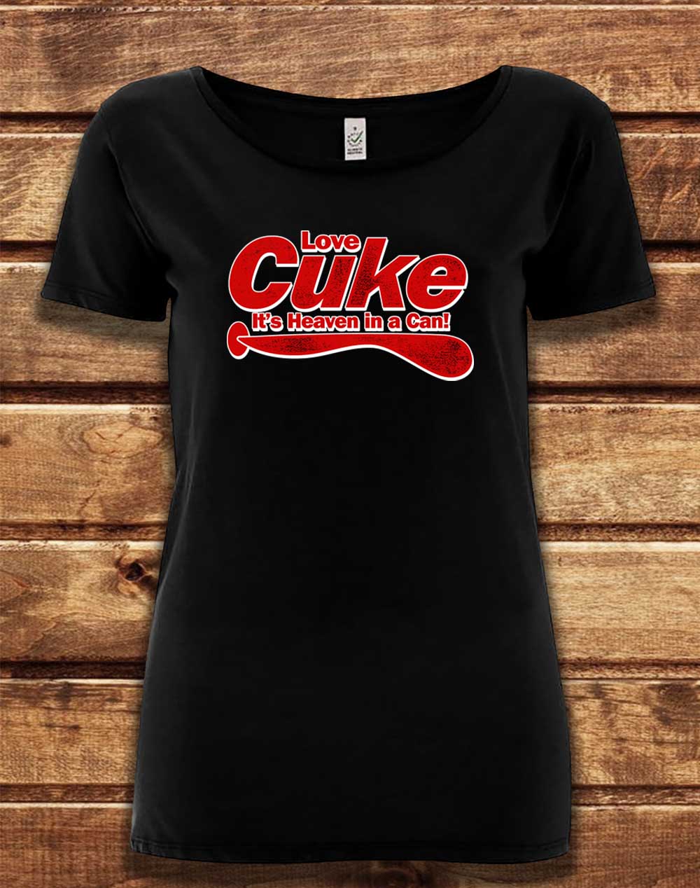 Black - DELUXE Cuke Heaven in a Can Organic Scoop Neck T-Shirt