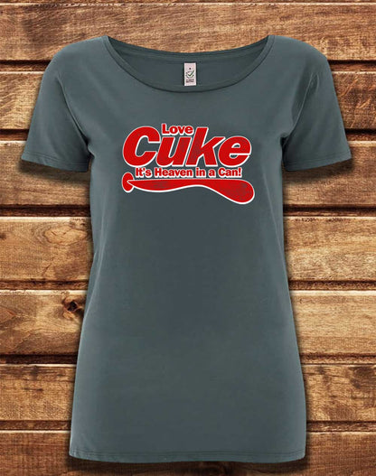 Light Charcoal - DELUXE Cuke Heaven in a Can Organic Scoop Neck T-Shirt