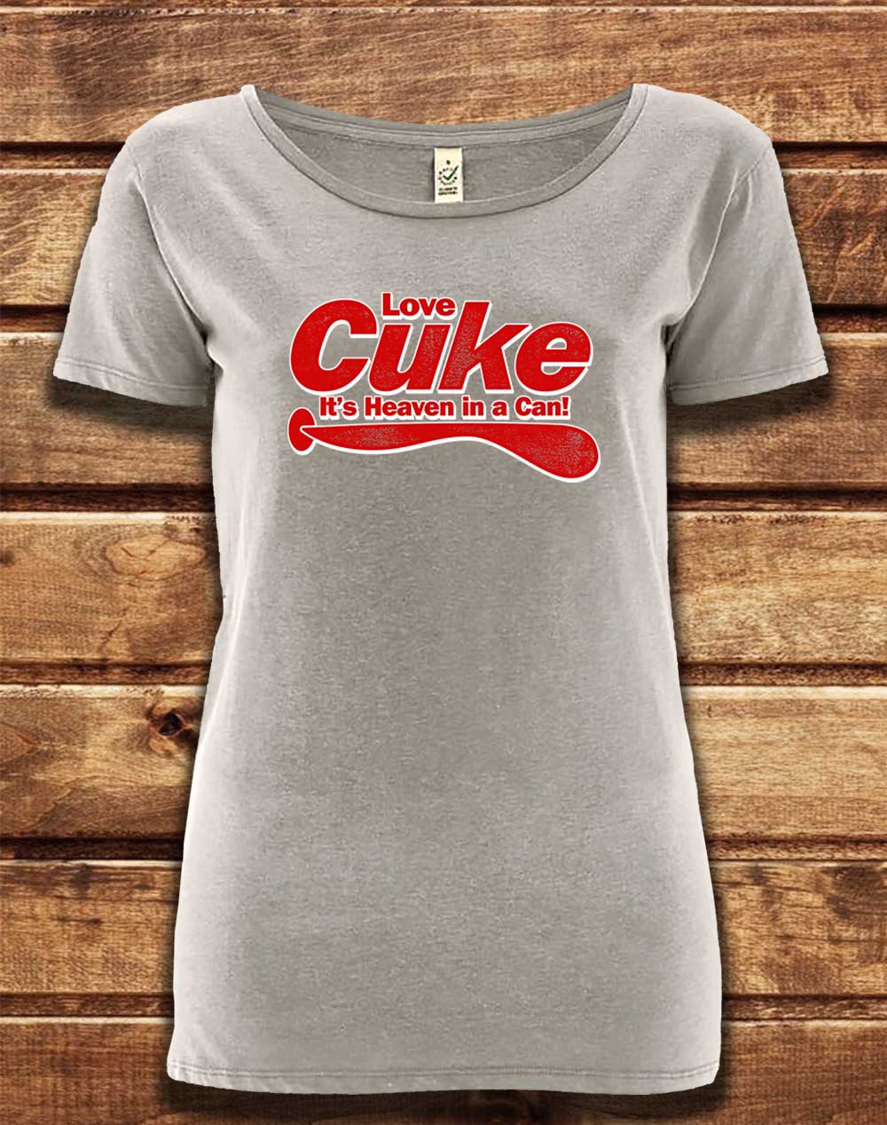 Melange Grey - DELUXE Cuke Heaven in a Can Organic Scoop Neck T-Shirt