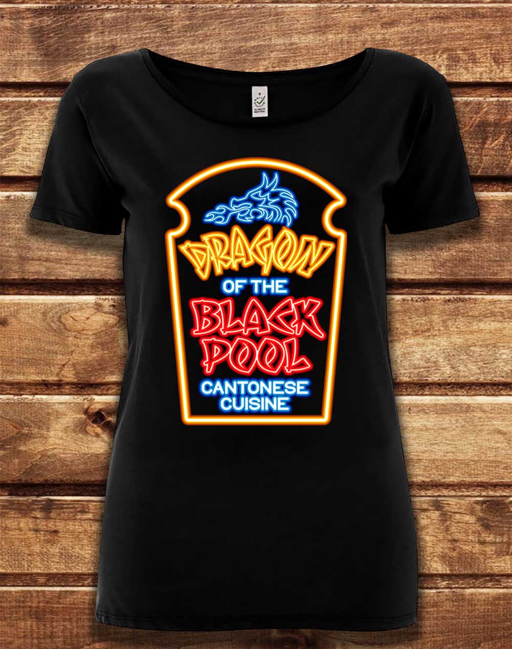 Black - DELUXE Dragon of the Black Pool Organic Scoop Neck T-Shirt