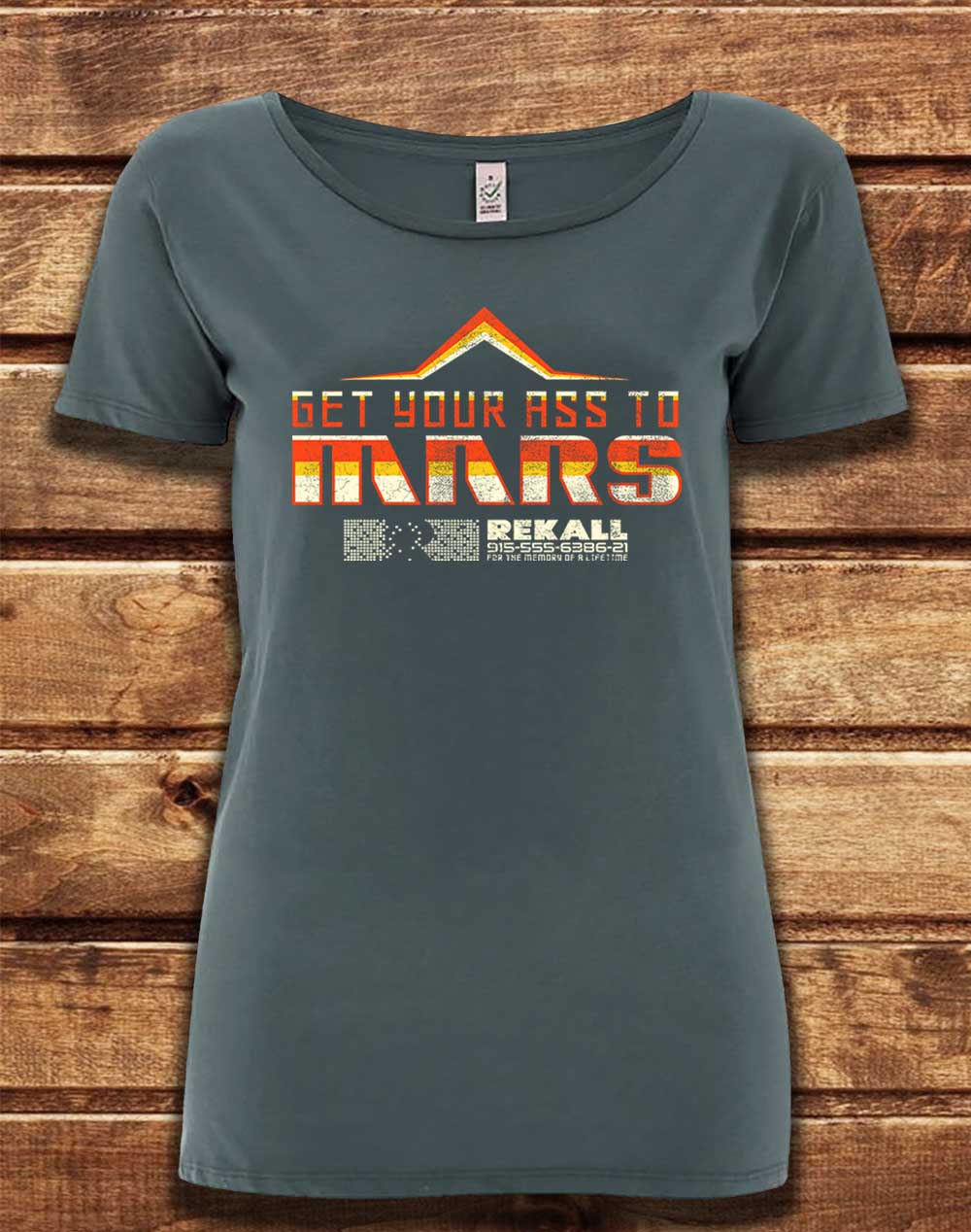 Light Charcoal - DELUXE Get Your Ass to Mars Organic Scoop Neck T-Shirt
