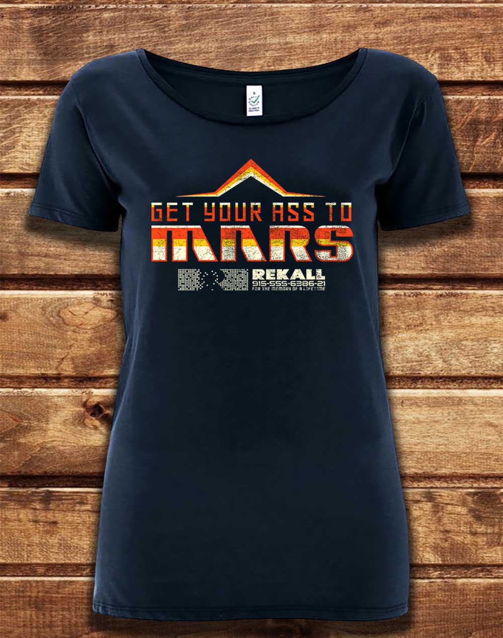 Navy - DELUXE Get Your Ass to Mars Organic Scoop Neck T-Shirt